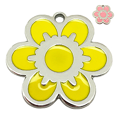 Pettag-Sunny Flower Yellow Tag-Pet ID Tag-Pet Tag-FulgorDesign-FulgorPet